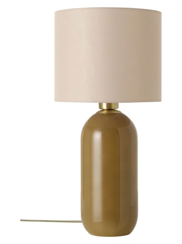 Ellos Home Lampa stołowa "Mikela" w kolorze zielono-kremowym - wys. 52 x Ø 24 cm