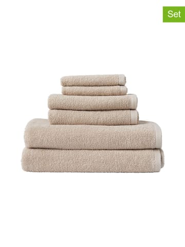 Ellos Home 6-delige handdoekenset "Elise" beige