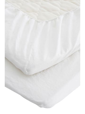 Ellos Home Leinen-Spannbettlaken "Candice" in Weiß