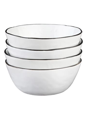 Björn Miski śniadaniowe (4 szt.) "Pure" w kolorze biało-czarnym - Ø 16 cm