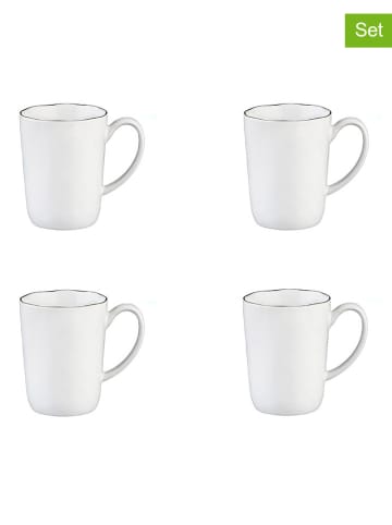Björn 4-delige set: koppen "Pure" wit/zwart - 400 ml