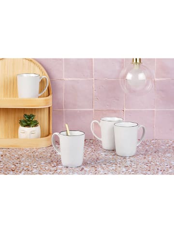 Björn 4-delige set: koppen "Pure" wit/zwart - 400 ml