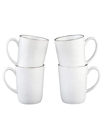 Björn 4-delige set: koppen "Pure" wit/zwart - 400 ml