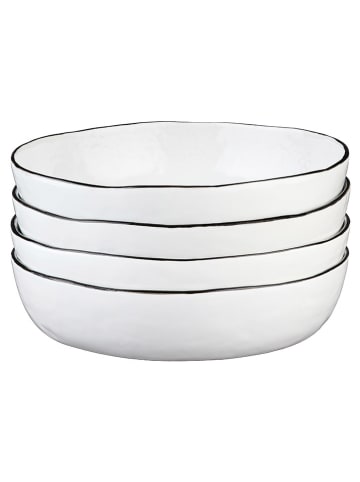 Björn 4er-Set: Suppenteller "Pure" in Weiß/ Schwarz - Ø 21,5 cm