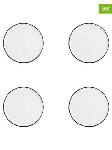 Björn 4-delige set: bijgerechtborden "Pure" wit/zwart - Ø 16,5 cm