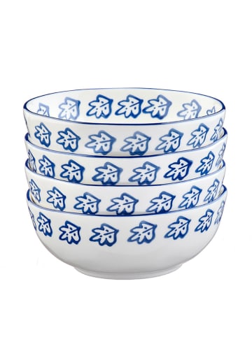 Björn 4er-Set: Schalen "Napoli" in Weiß/ Blau - Ø 17,5 cm