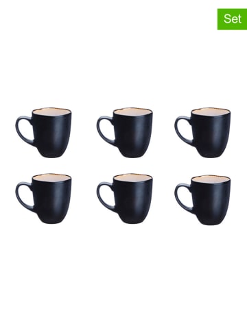 Björn 6-delige set: mokken "Iris" zwart/wit - 400 ml