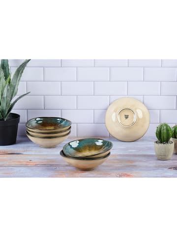 Björn 6er-Set: Schalen "Island" in Khaki/ Blau - Ø 15 cm