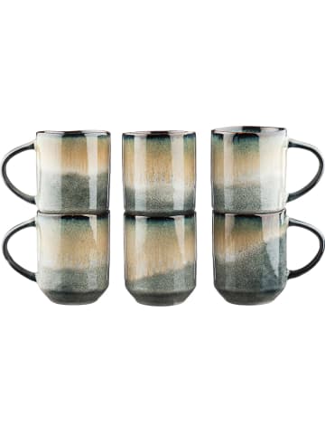 Björn 6-delige set: koffiekoppen "Genesis" grijs/beige - 400 ml