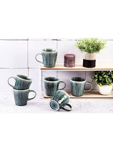 Björn 6-delige set: koffiekoppen "Moon" groen/blauw - 400 ml