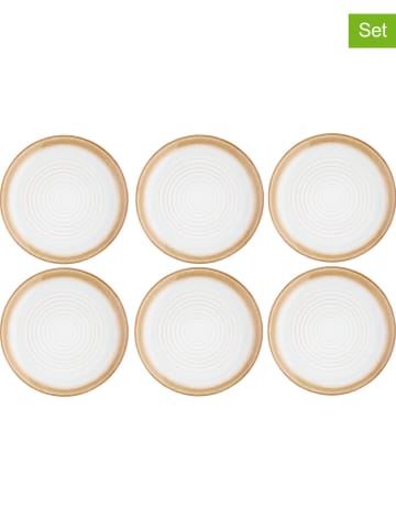 Björn 6-delige set: dinerborden "Cosmos" wit/beige - Ø 27,5 cm