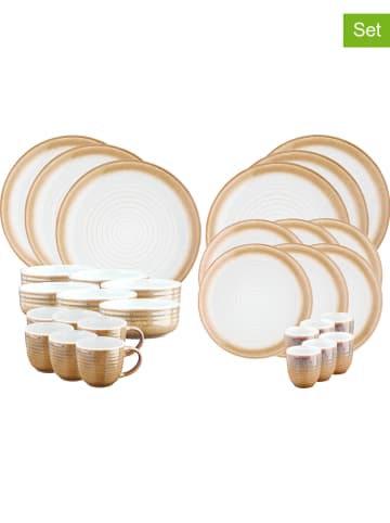Björn 30-delig tafelservies "Cosmos" wit/beige