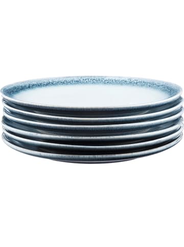 Björn 6-delige set: dinerborden "Cosmos" wit/blauw - Ø 27,5 cm