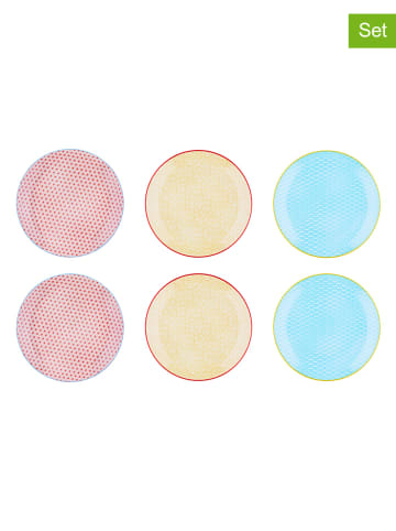 Björn Talerze obiadowe (6 szt.) w kolorze czerwono-żółto-błękitnym - Ø 26 cm