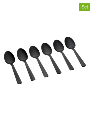 Björn 6er-Set: Edelstahl-Kaffeelöffel "Telmo" in Schwarz - (L)12 cm