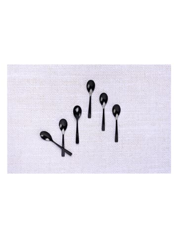 Björn 6er-Set: Edelstahl-Kaffeelöffel "Oglu" in Schwarz - (L)12 cm