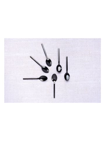 Björn 6er-Set: Edelstahl-Kaffeelöffel "Emund" in Schwarz - (L)12 cm