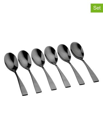 Björn 6er-Set: Edelstahl-Kaffeelöffel "Sven" in Schwarz - (L)14 cm