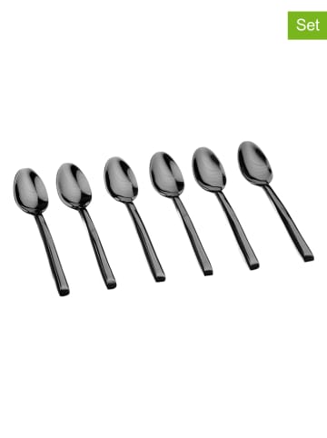 Björn 6-delige set: roestvrijstalen koffielepels "Olaf" zwart - (L)13 cm