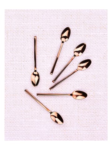 Björn 6-delige set: roestvrijstalen koffielepels "Olaf" koperkleurig - (L)13 cm