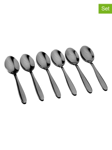 Björn 6er-Set: Edelstahl-Kaffeelöffel "Kaja" in Schwarz - (L)14 cm