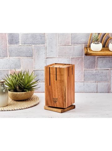 Björn Messerblock "Skagen" in Hellbraun - (B)12 x (H)24 x (T)12 cm