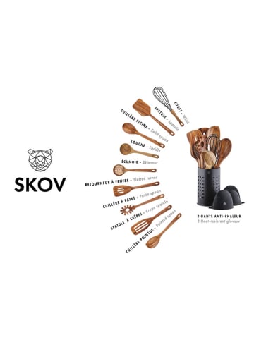 Björn 12tlg. Kochbesteck-Set "Skov" in Braun/ Schwarz