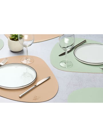 Björn 6-delige set: placemats lichtgroen/lichtroze - (L)44 x (B)37 cm
