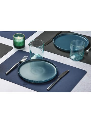 Björn 6-delige set: placemats donkerblauw/antraciet - (L)44,5 x (B)30 cm