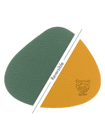 Björn 6-delige set: omkeerbare onderzetters geel/groen - (L)13 x (B)11 cm
