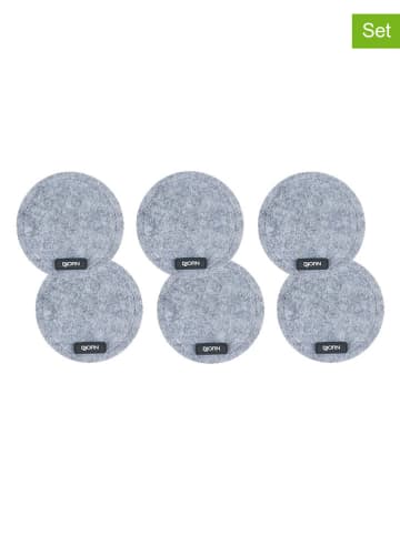Björn 6-delige set: onderzetters grijs - Ø 10 cm