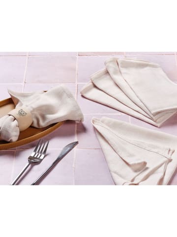 Björn 6-delige set: servetten crème - (L)40 x (B)40 cm