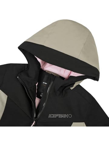 Icepeak Kurtka narciarska "Lanett" w kolorze czarnym ze wzorem