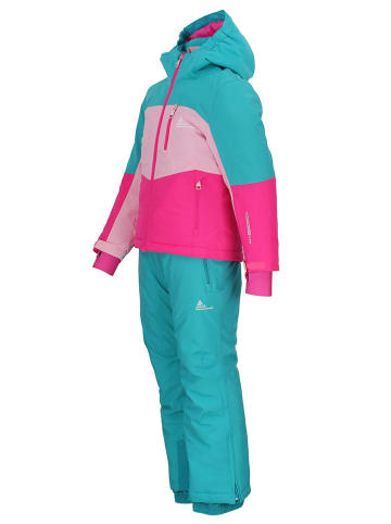 Peak Mountain 2-delige ski-/snowboardoutfit "Fabiola" turquoise/roze