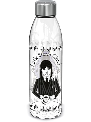Stor Trinkflasche "Wednesday" in Transparent/ Schwarz - 980 ml
