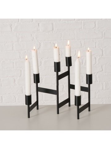 Boltze Kerzenleuchter "Kalika" in Schwarz - (B)51 x (H)22 cm
