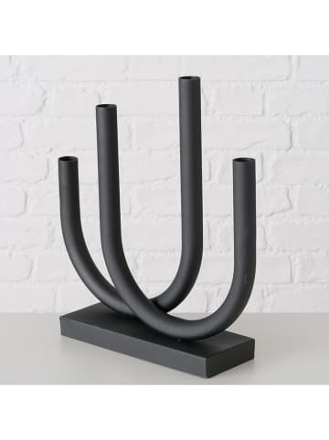 Boltze Kerzenleuchter "Tonis" in Schwarz - (H)34 cm