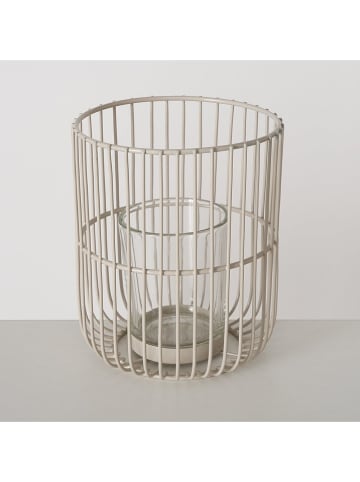 Boltze 2er-Set: Windlichter "Cindy" in Beige 