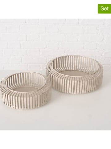 Boltze 2er-Set: Dekoschalen ''Viki'' in Beige
