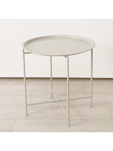 Boltze Stolik "Rocko" w kolorze beżowym - wys. 46 x Ø 46 cm