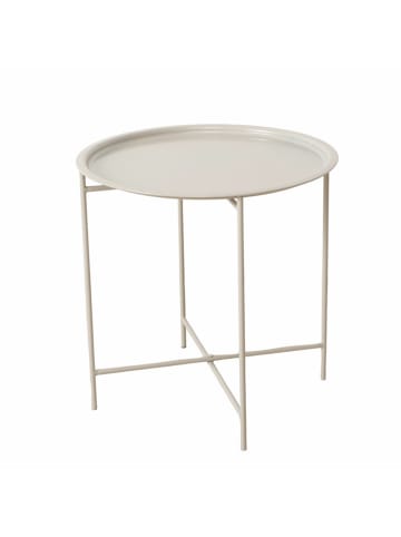 Boltze Stolik "Rocko" w kolorze beżowym - wys. 46 x Ø 46 cm