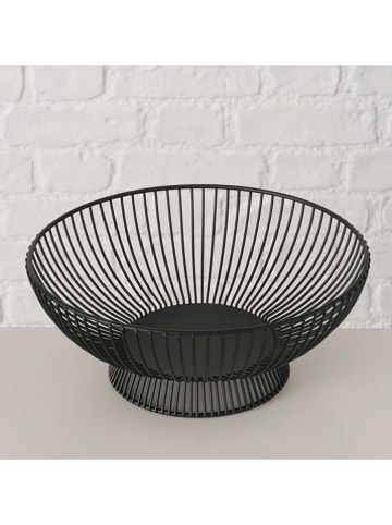 Boltze Dekoschale "Balu" in Schwarz - (H)10 x Ø 25,4 cm