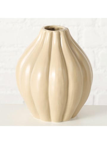 Boltze Wazon "Bozen" w kolorze beżowym - wys. 16,5 x Ø 14 cm