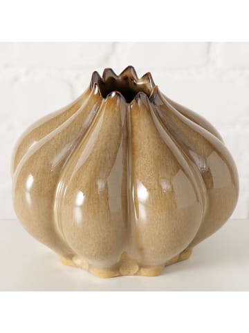 Boltze Wazon "Aurelia" w kolorze jasnobrązowym - wys. 12,3 x Ø 15,5 cm