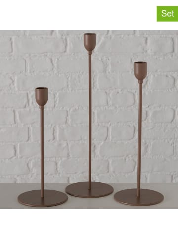 Boltze Świeczniki (3 szt.) "Malte" w kolorze jasnobrązowym