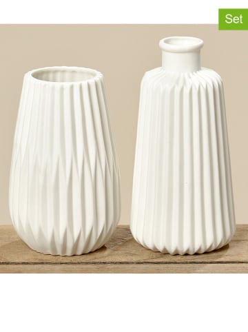 Boltze Wazony (2 szt.) "Esko" w kolorze białym - wys. 17 cm