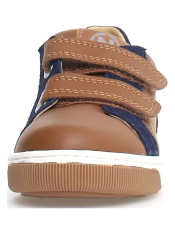 Naturino Skórzane sneakersy "Caleb" w kolorze granatowo-jasnobrązowym