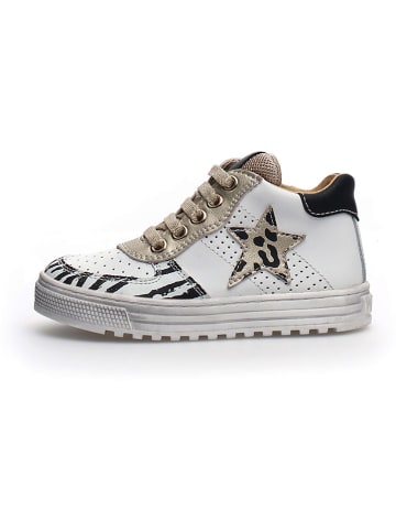 Naturino Leren sneakers wit/goudkleurig