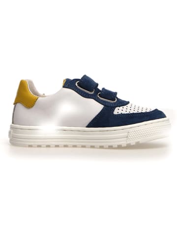 Naturino Skórzane sneakersy "Hess" w kolorze granatowo-białym