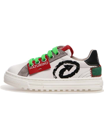 Naturino Leren sneakers "Hess" wit/meerkleurig